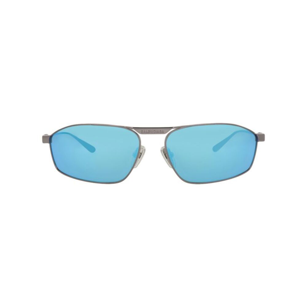 Balenciaga Aviator-Frame Metal Sunglasses Silver Mens